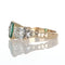 Bague 55 Bague en or jaune, argent, émeraude, diamant 58 Facettes