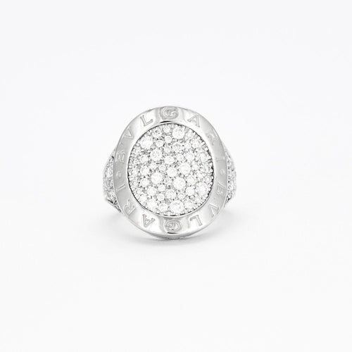 Bague 49 BULGARI – Bague Or blanc Diamants 58 Facettes