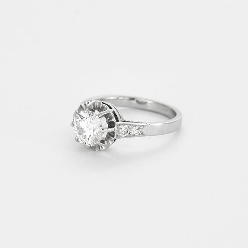 Bague 50 Solitaire Art déco platine et diamant 58 Facettes 240807