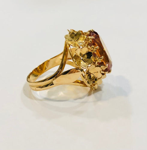 Bague 58 Sublime bague cocktail or jaune citrine 58 Facettes