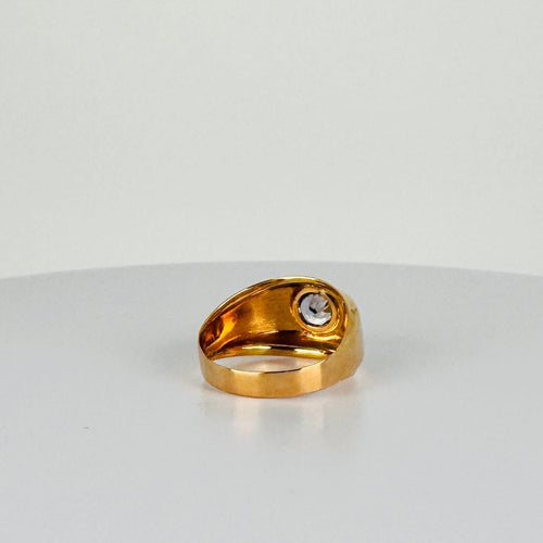 Warm Yellow Gold ring, Blue Spinel 58 Facettes 2508024