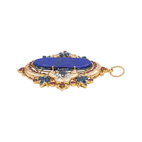 Pendentif Pendentif Or jaune Lapis lazuli, Saphir, Rubis 58 Facettes 3301418RV