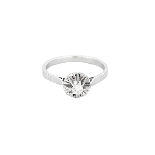 Bague 55.5 Solitaire Or Blanc Diamant 58 Facettes LP1346/11
