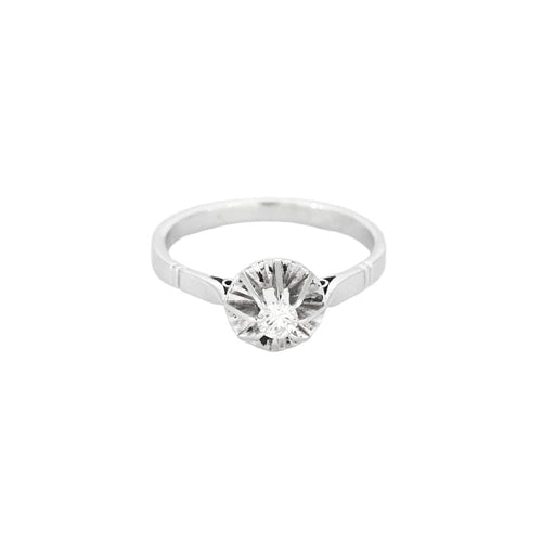 Bague 55.5 Solitaire Or Blanc Diamant 58 Facettes LP1346/11