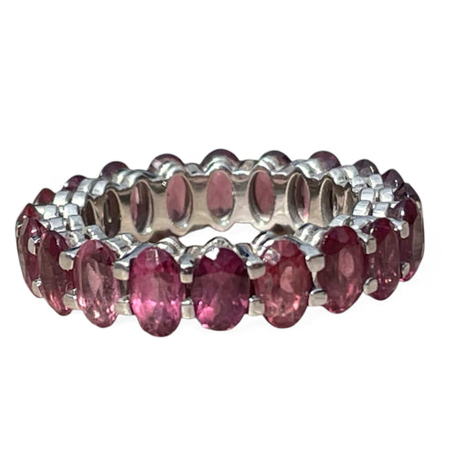 Bague 51 Alliance tour complet or blanc grenats rhodolites 58 Facettes 31