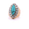 Bague 43 Bague en or jaune et blanc avec turquoise et diamants 58 Facettes