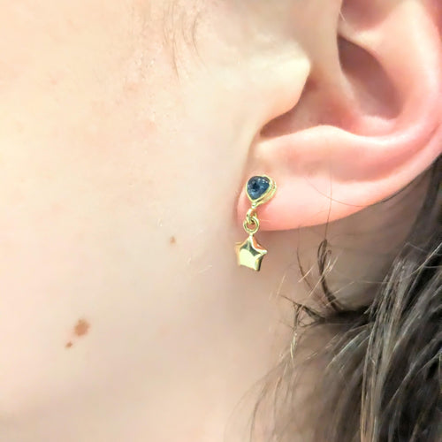 Boucles d'oreilles Boucles d'oreilles étoiles or jaune et saphirs 58 Facettes 28991