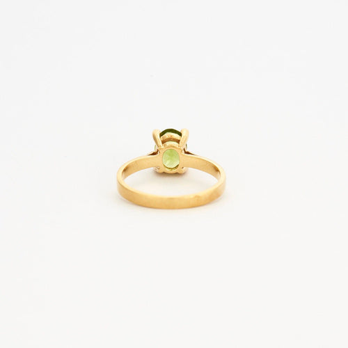 Bague 54 Bague or jaune péridot diamants 58 Facettes