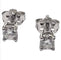 Boucles d'oreilles Boucles d'oreilles clous classiques avec diamant naturel, taille brillant, or blanc 58 Facettes Q406B