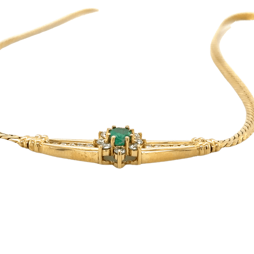 Collier Collier en or jaune Emeraude et Diamants 58 Facettes 3018/20