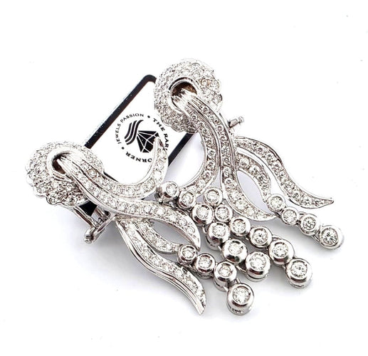 Boucles d'oreilles Boucles d'oreilles en or blanc avec diamants 58 Facettes