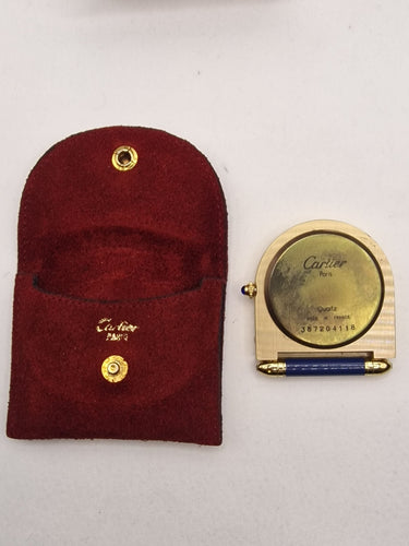 Montre Cartier - Pendulette de table en laiton plaqué et émail 58 Facettes