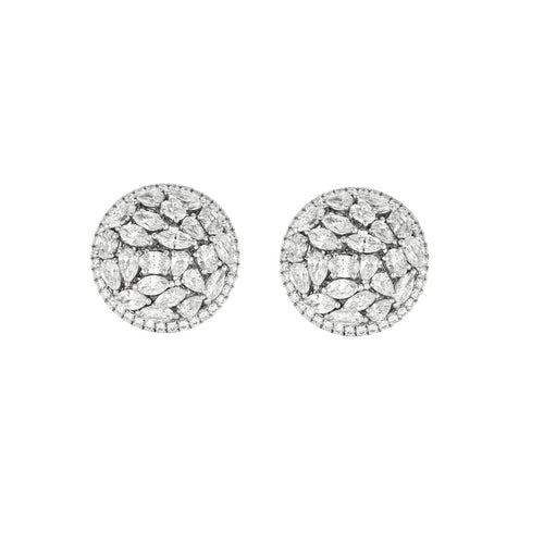 Boucles d'oreilles Messika - Boucles d’oreilles rondes pavées en or blanc et diamants 58 Facettes