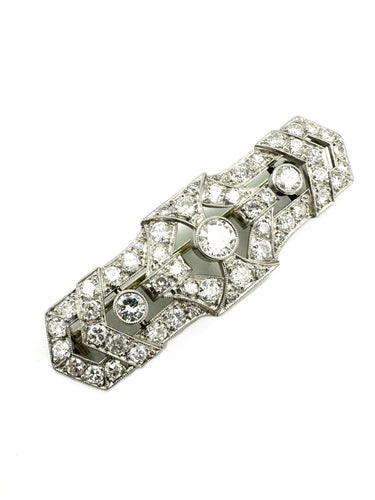 Broche Broche Art-Déco platine et diamants 58 Facettes