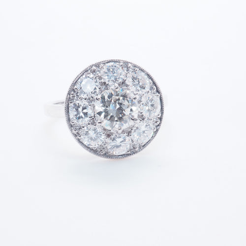 Bague 52 Bague Art Déco or jaune, platine, diamants 58 Facettes 4364