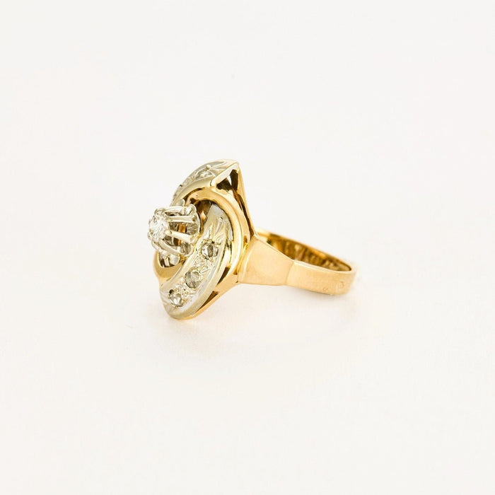 Bague 47.5 Bague tourbillon marquise or jaune diamants 58 Facettes