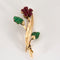 Broche Broche Florale en or jaune, émeraude et rubis 58 Facettes LP1296/15