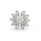 Bague Bague en or blanc en forme de fleur sertie de diamants (2,1 carats) 58 Facettes 17335