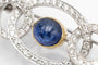 Broche Broche Art Déco saphir cabochon et diamants en or blanc 18k 58 Facettes 10835