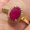 Bague 54 Bague rubis pavage Diamants 58 Facettes 7455 A