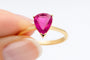 Bague 54 Bague en or jaune avec rubellite taillée en poire 58 Facettes 50318