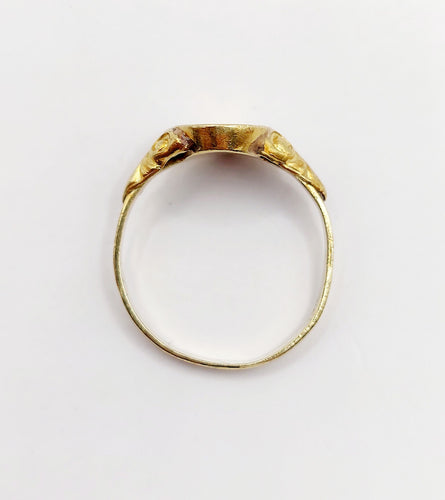 Bague chevalière Art Déco or jaune monogrammée CC (circa 1950) 58 Facettes A05980