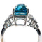 Bague 54 Bague or blanc Zyrcon Bleu naturel 4.60 carats  et diamants 58 Facettes 7849 A