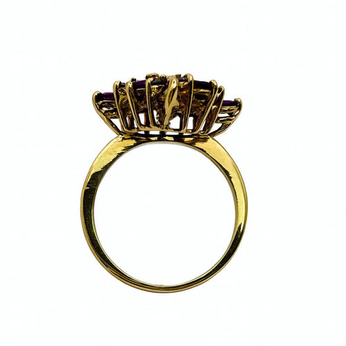 54 Anillo de Oro amarillo con Rubíes y Diamantes. 58 Facettes 50154