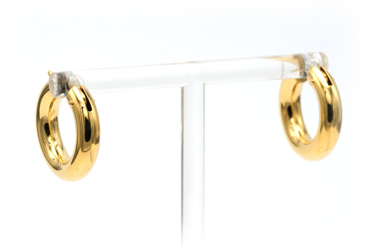 Pendientes de aro contemporáneos en oro amarillo de 18k 