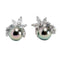 Boucles d'oreilles Boucles d'oreilles en or blanc, perles rondes de Tahiti et diamants naturels 58 Facettes MG-201154