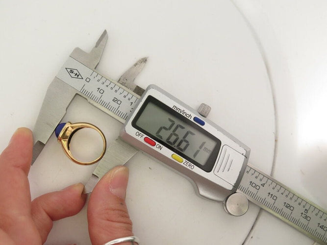 Bague 53 vintage bague HERMES cabochon lapis lazuli en or jaune 18k t 53 ecrin 58 Facettes 267840