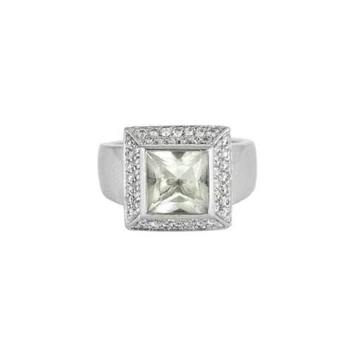 Bague 52 A.ROURE - Bague or blanc, aigue-marine et diamants 58 Facettes 240557