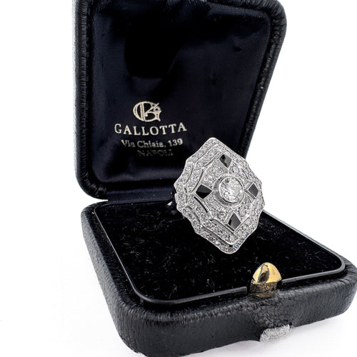 Ring 53 Anello Art Deco aus Platin mit Diamanten 1,74 ct 58 Facettes AN535