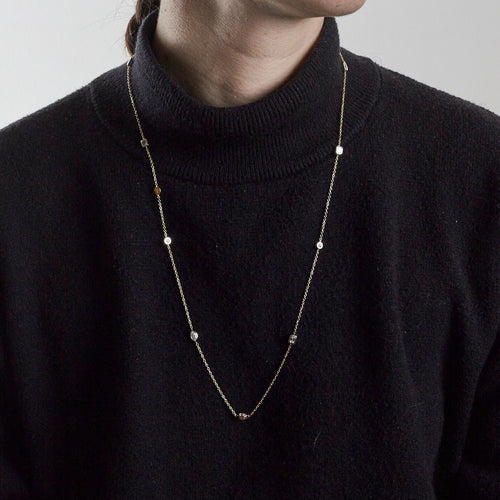 Collier Collier or jaune chaîne alternée de diamants 58 Facettes 3670