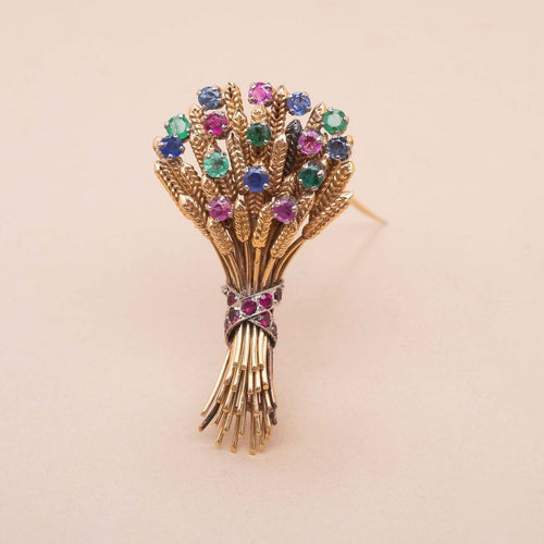 Broche Broche Vintage Bouquet Epis de Blé Or 58 Facettes 793315