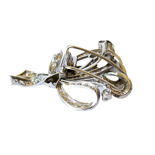 Reversstifter i Platin retro design med diamanter