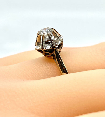 Bague 53 Bague solitaire or blanc diamant 0.40ct 58 Facettes AB359