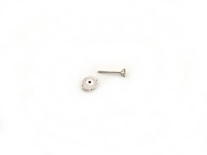 Boucles d'oreilles puce boucle d'oreille VANRYCKE valentine diamant 0.11 ct or blanc 18k 58 Facettes 266429