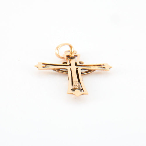 Pendentif Croix  or jaune 58 Facettes