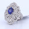 Bague 54 Bague en or blanc avec tanzanite et diamants 58 Facettes