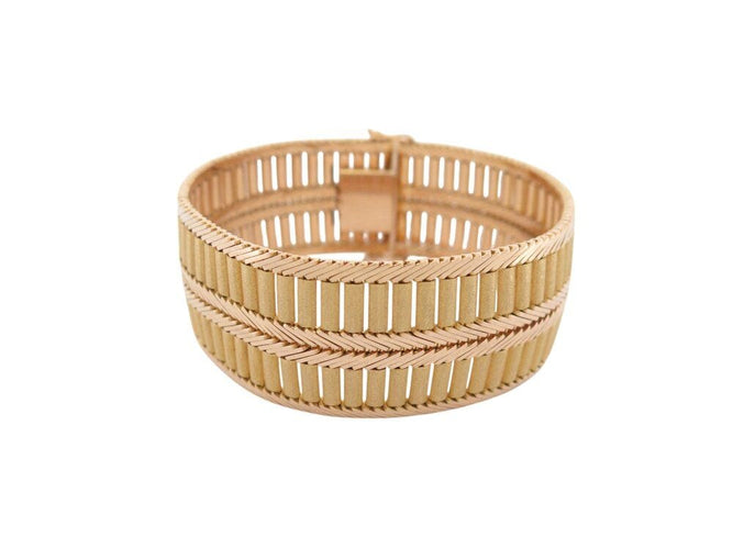 Bracelet vintage bracelet manchette 18 en or jaune 18k 67 gr  en 58 Facettes 268461