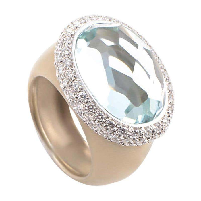 Bague POMELLATO - Bague Iceberg aigue-marine et diamants 58 Facettes