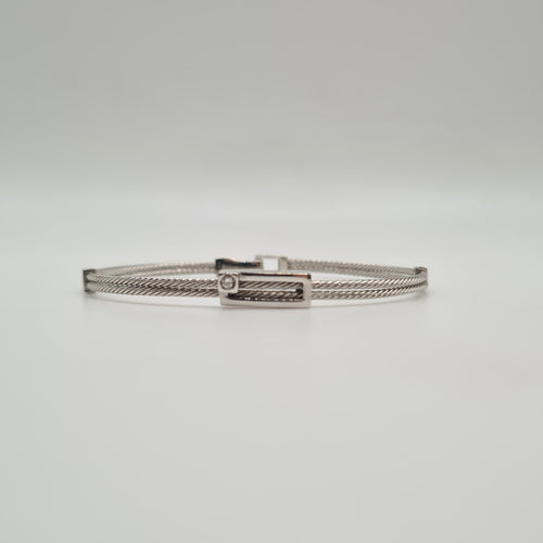 Bracelet Bracelet or blanc serti d'un diamant 58 Facettes