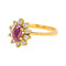 Bague 50 Bague Marguerite Or jaune Rubis, Diamant 58 Facettes 4776440CN