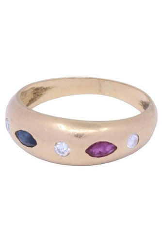Bague Bague Jonc - Rubis, saphir et diamants 58 Facettes 082811