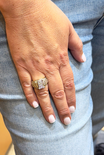 Bague 55 Bague en or 14 carats multi diamants 58 Facettes