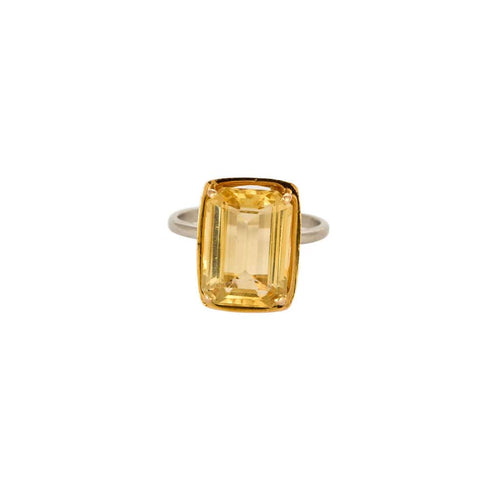 Bague 55 Bague en or jaune sertie d'une citrine 58 Facettes LP1173