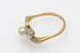 Bague 55 Bague « toi et moi » en or jaune et platine avec perle et diamants, première moitié du XXe siècle. 58 Facettes 11480