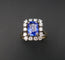 Bague 49.5 Bague saphir Ceylan non chauffé diamants 58 Facettes C08-05