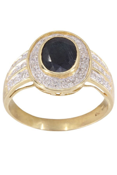 2 gold ring, sapphire, diamonds